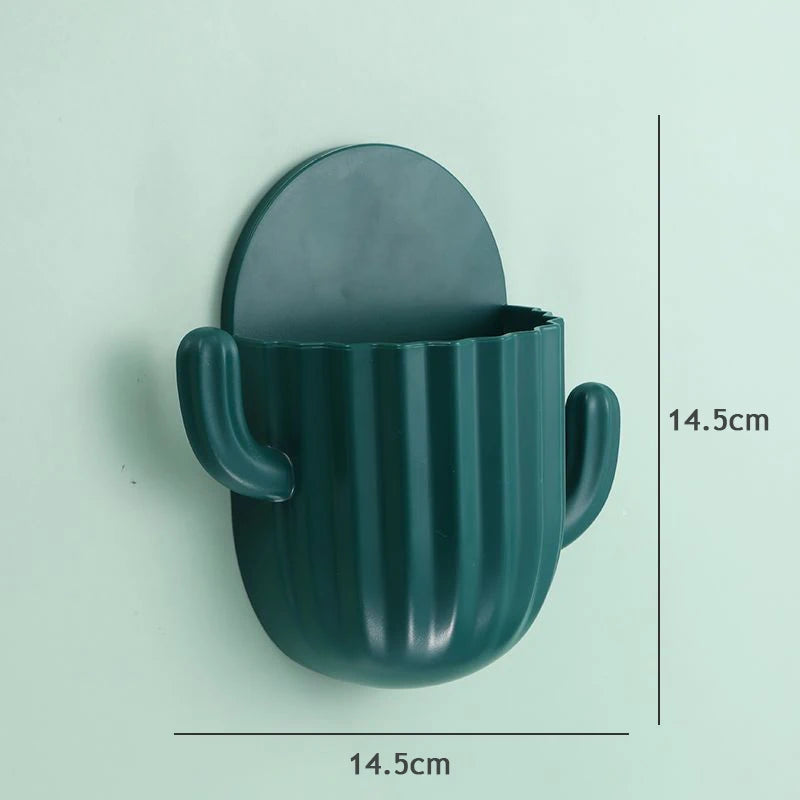 support mural auto-adhésif pour rangement de brosse et dentifrice cactus - vue 6 sur 10