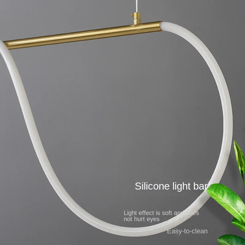Modern minimalist hose LED restaurant chandelier used for kitchen, bar, hanging, lighting, and decorative lighting fixtures - vue 4 sur 21