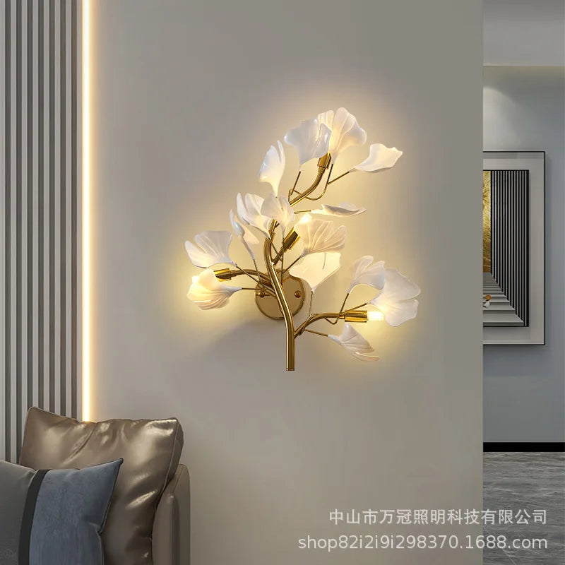 applique murale led en ginkgo pour hall et salon élégant - vue 3 sur 6