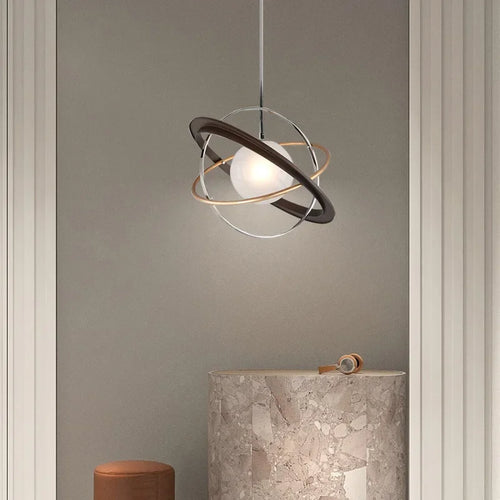 lustre à led design rings of planet pour intérieur suspendu - vue 4 sur 7