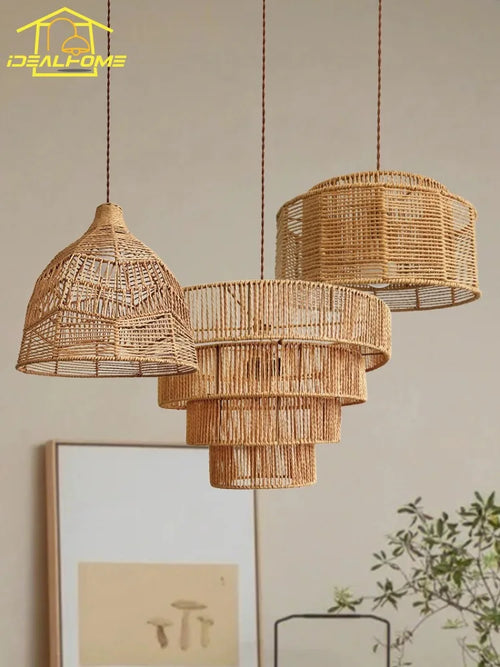 suspension en corde de chanvre style wabi-sabi pour intérieur élégant - vue 2 sur 8