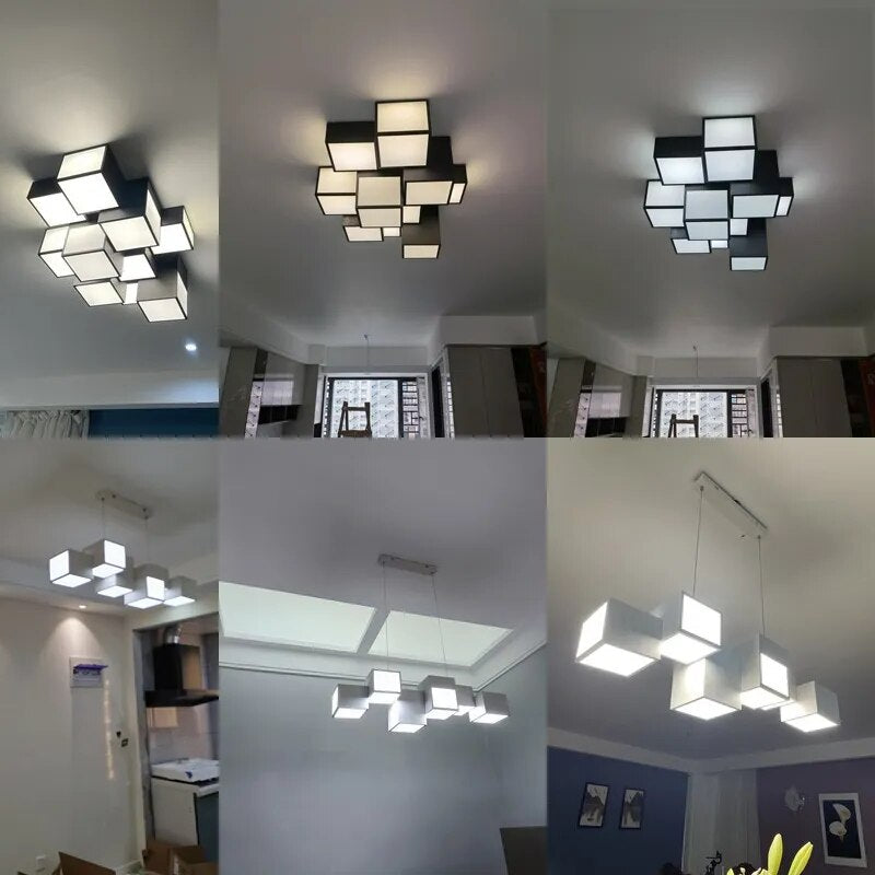 Lustre LED minimaliste intérieur éclairage cuisine - vue 7 sur 14