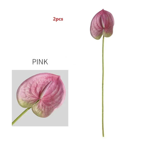 feuilles d'anthurium artificielles pour décoration florale et jardin - vue 15 sur 24