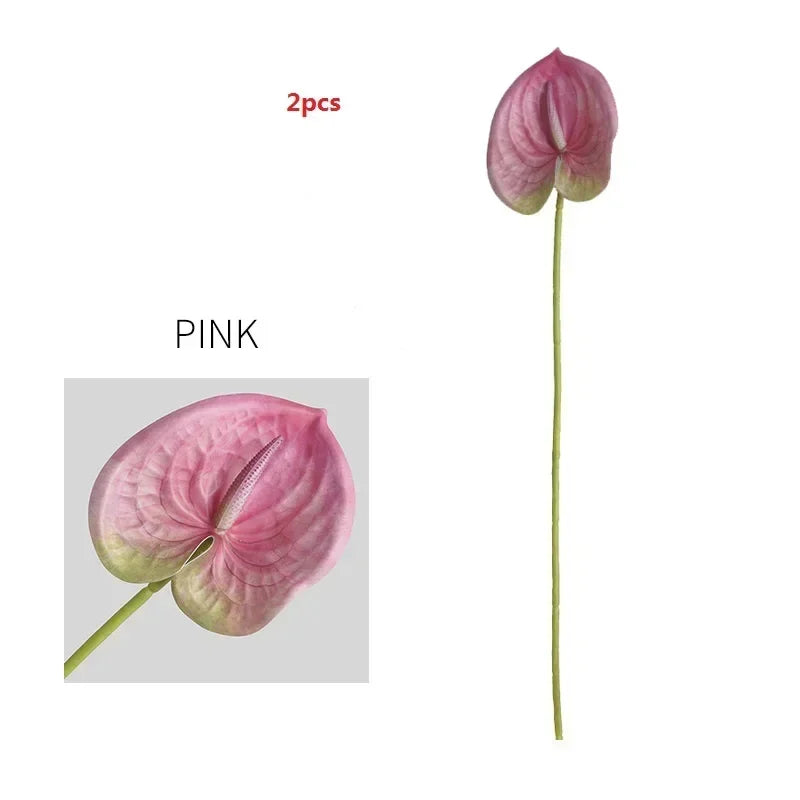 feuilles d'anthurium artificielles pour décoration florale et jardin - vue 14 sur 24