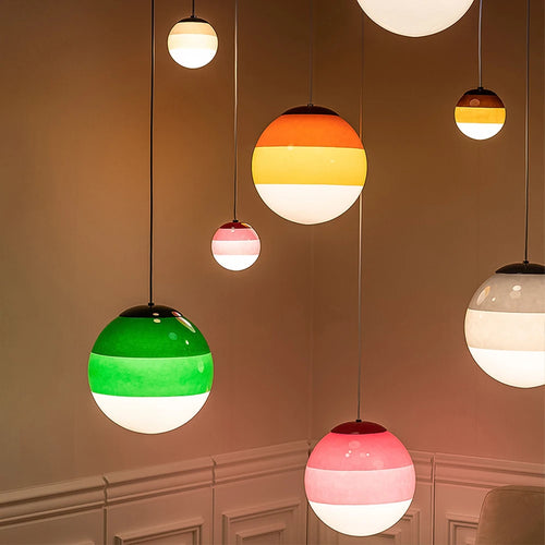lustre suspension led moderne en verre dégradé pour intérieur - vue 2 sur 12