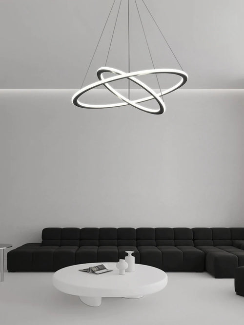 lustre à anneaux circulaires minimaliste à intensité variable - vue 2 sur 10
