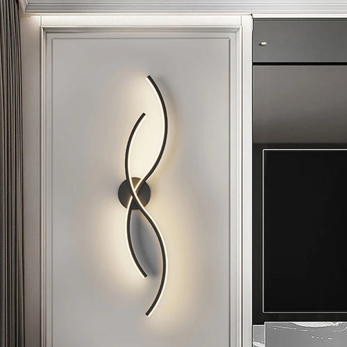Applique murale led moderne minimaliste rayures déco intérieur chambre salon couloir - vue 3 sur 15