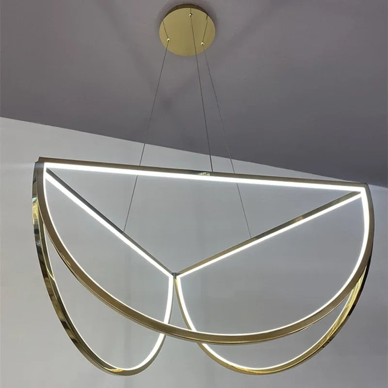 lustre nordique en acier inoxydable pour intérieur moderne - vue 4 sur 8