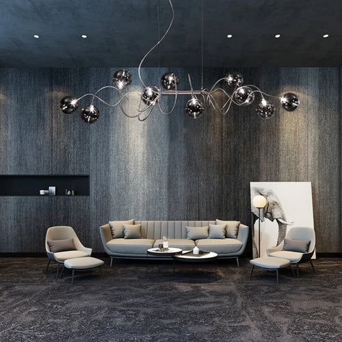 lustre nordique créatif en verre art lumineux pour décoration intérieure - vue 4 sur 9