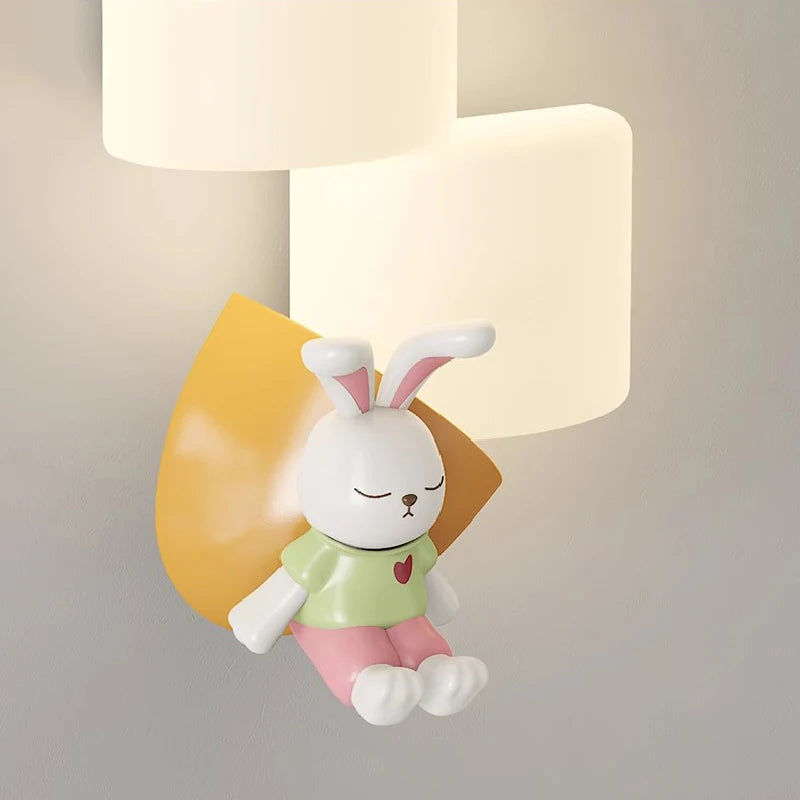 applique murale led en forme de lapin panda pour enfant - vue 4 sur 7