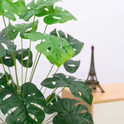 grandes plantes artificielles palmier tropical feuilles de monstera déco extérieure - vue 4 sur 7