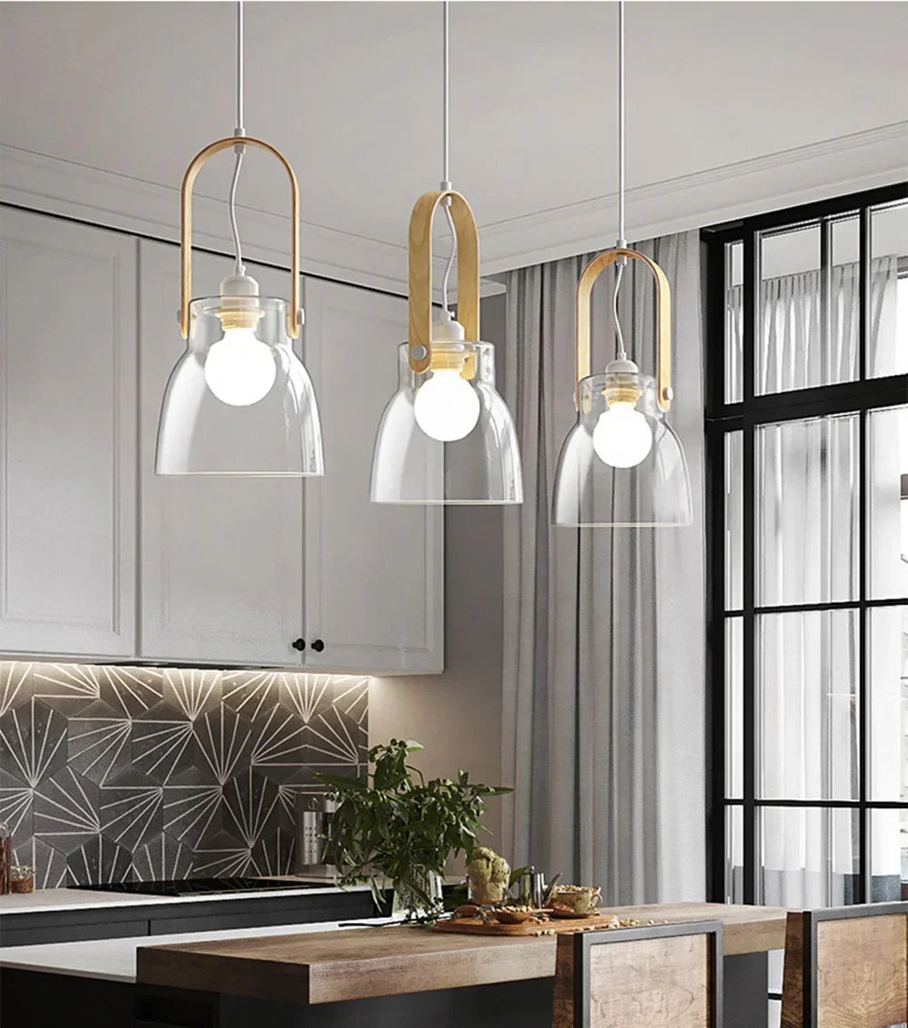 suspension design nordique moderne en verre décoration intérieure - vue 6 sur 9