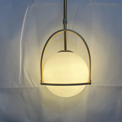 suspension nordique globe en verre avec tige réglable - vue 7 sur 6