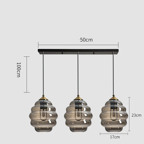 suspension moderne en verre teinté pour décoration intérieure - vue 22 sur 24