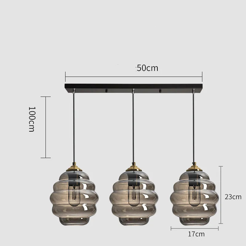 suspension moderne en verre teinté pour décoration intérieure - vue 21 sur 24