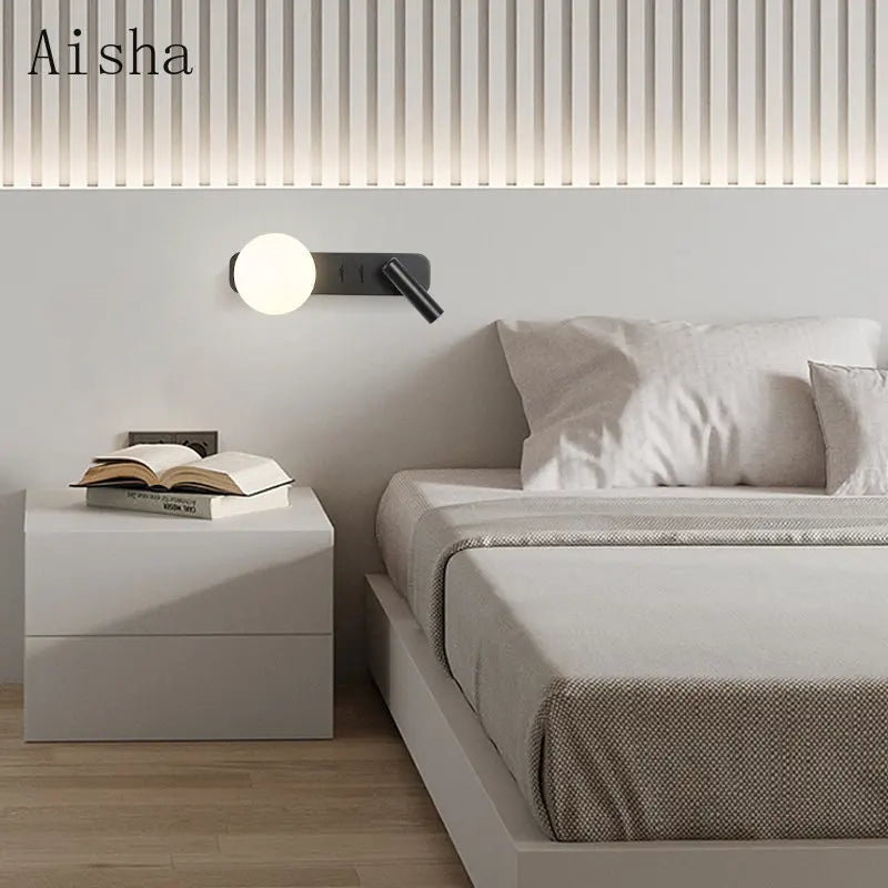 applique murale led décorative design lune nordique intérieur - vue 4 sur 8