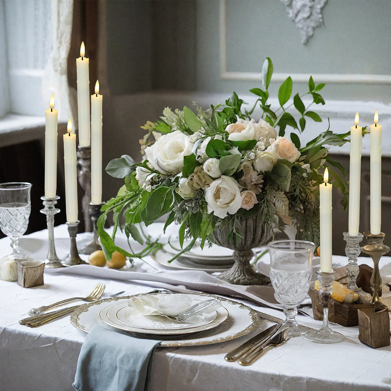 bougies LED décoratives scintillantes pour mariage et Halloween - vue 2 sur 14