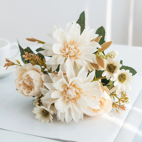 fleur artificielle dahlia rose marguerite pour décoration fête mariage - vue 14 sur 13