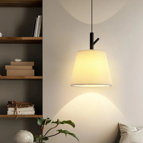 lustre en tissu plissé pour décoration intérieure moderne - vue 3 sur 8
