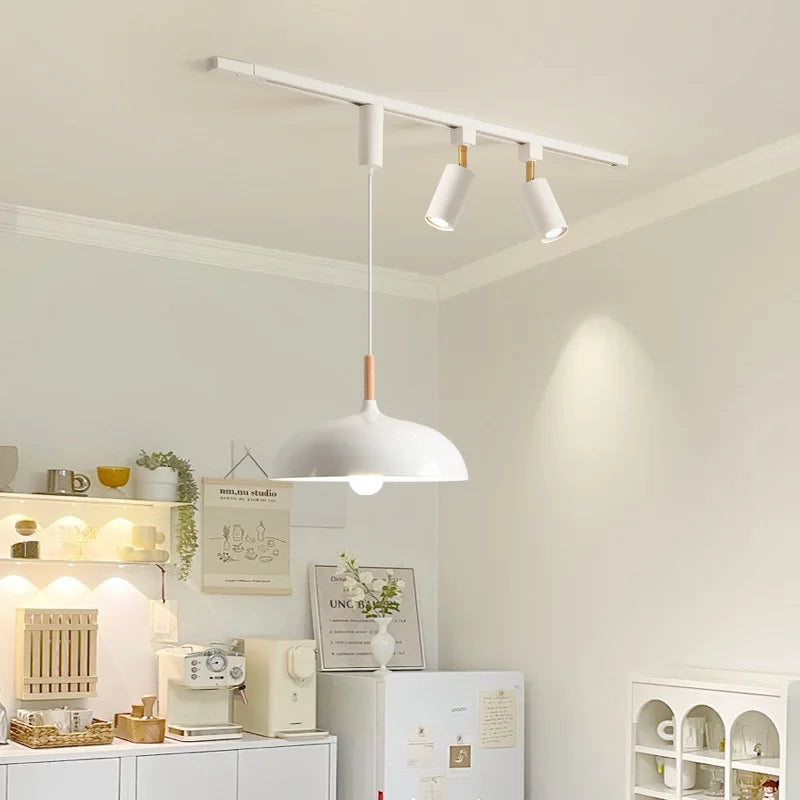 suspension led en bois pour table à manger nordique - vue 3 sur 18