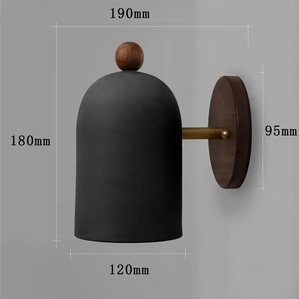 Walnut Wood Iron, Simple Modern Wabi-sabi style, Wall Sconce for Bedroom, Bedside, Living, Dining Room, Corridor Aisle - vue 7 sur 8