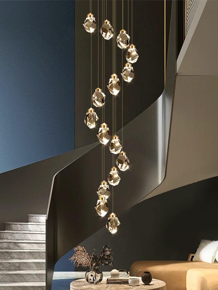 lustre en cristal nordique style loft pour intérieur moderne - vue 3 sur 15