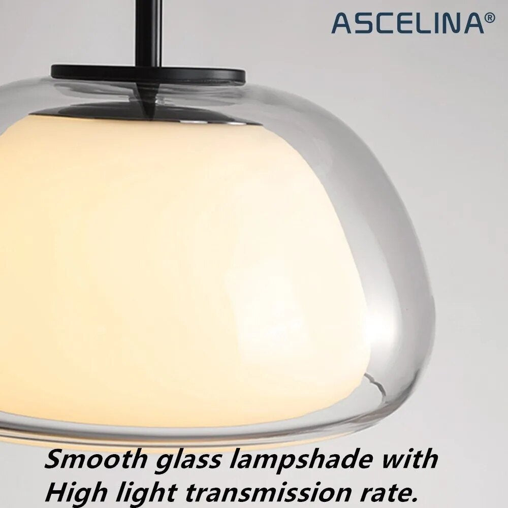 lustre verre moderne luxe décor maison luminaire - vue 6 sur 18