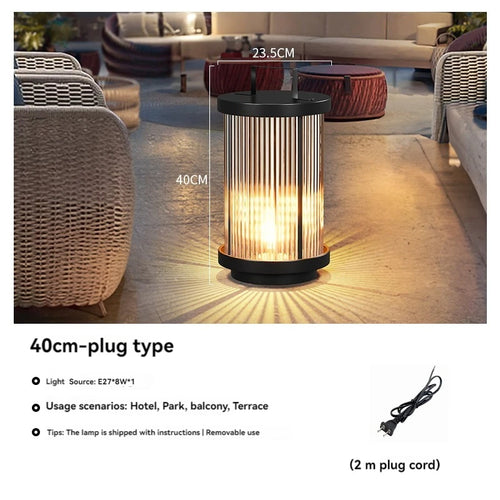 lampadaire solaire extérieur étanche en verre pour jardin - vue 13 sur 15