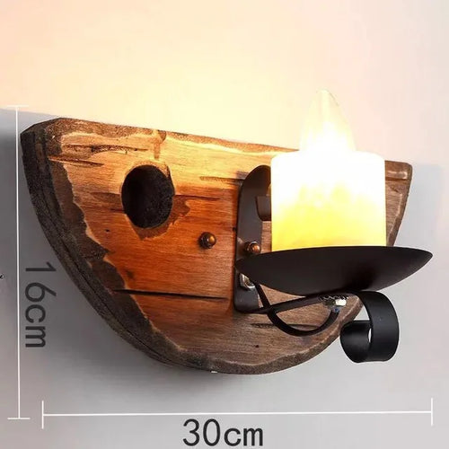 Applique murale LED industrielle rétro en bois - vue 21 sur 21