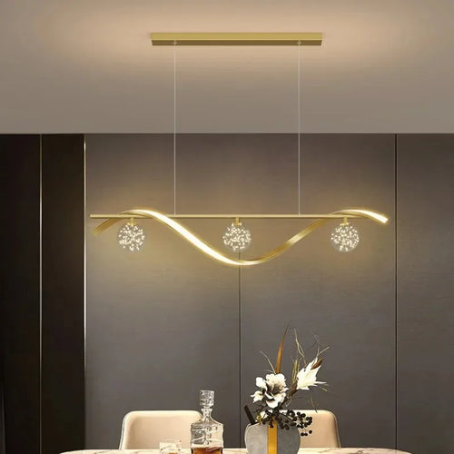 lustre led moderne minimaliste en verre pour restaurant - vue 6 sur 8
