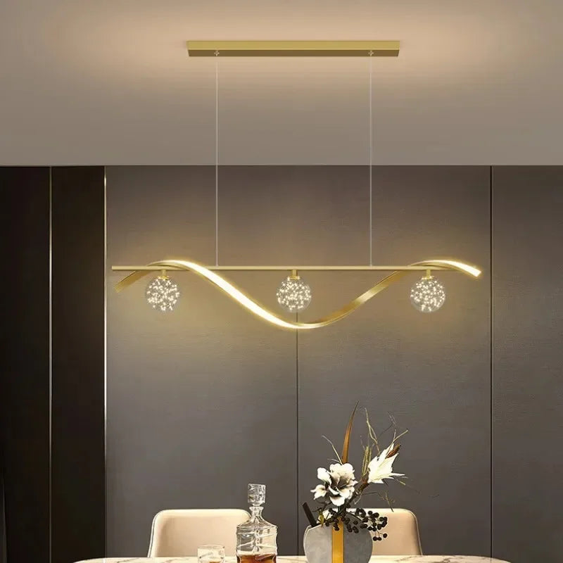 lustre led moderne minimaliste en verre pour restaurant - vue 5 sur 8