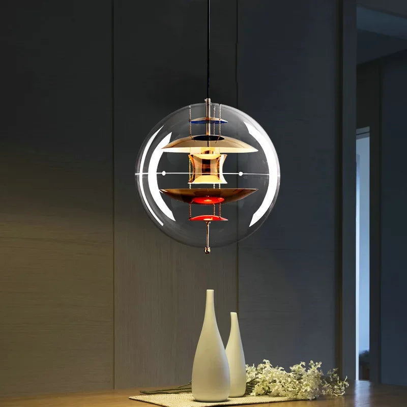 suspension globe planet design pour bar et restaurant - vue 4 sur 9