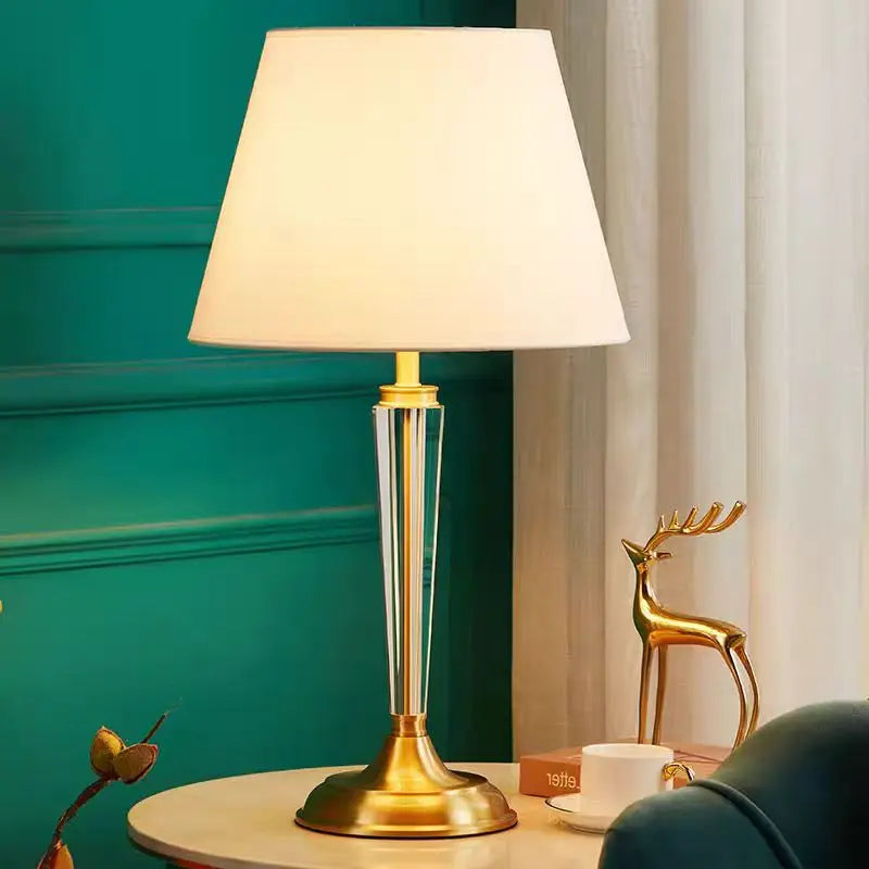 lampe de chevet en cristal tout cuivre de luxe européenne - vue 4 sur 7