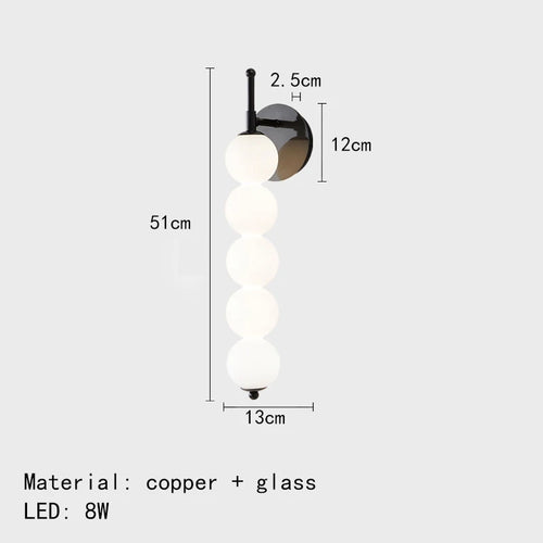 Applique murale design boules en verre blanc - vue 11 sur 12
