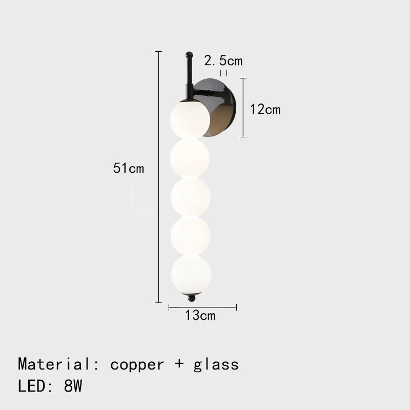 Applique murale design boules en verre blanc - vue 10 sur 12