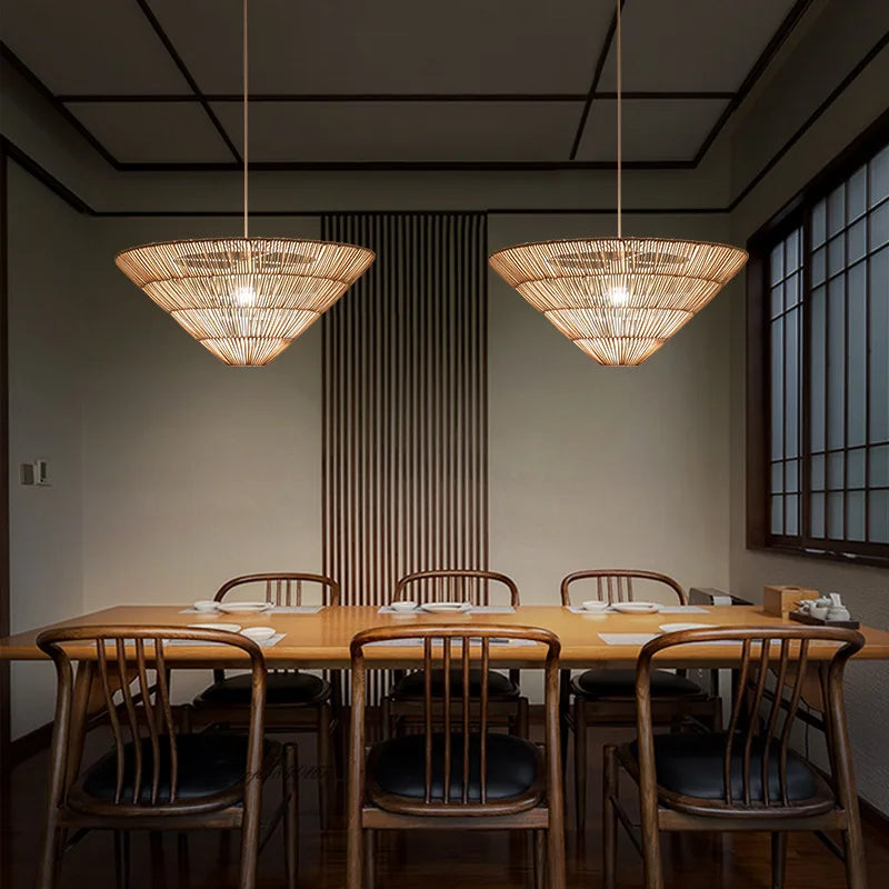 suspension en rotin style nordique fait main design wabi sabi - vue 4 sur 10
