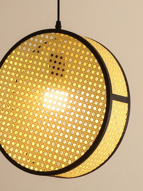 lustre créatif en rotin tissé pour décoration intérieure élégante - vue 6 sur 9