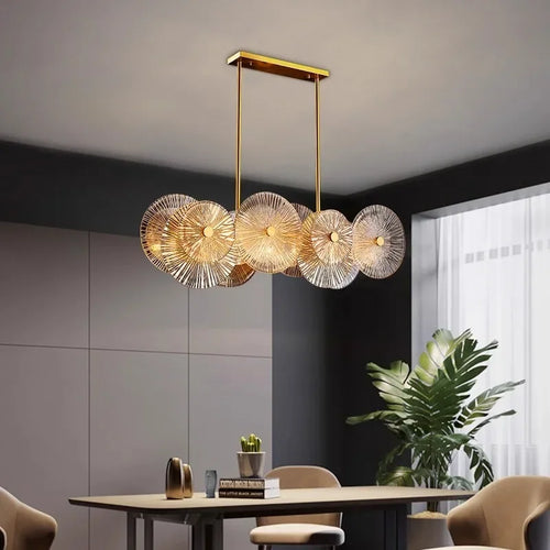 lustre en verre moderne avec lumière led design élégant - vue 6 sur 10