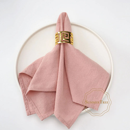 Serviette de table coton lavé style vintage dentelle