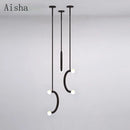 Nordic Creative U-shaped Line Art Led Chandelier Suitable for Corridor Bedroom, Bar and Loft Decoration Industrial Hanging Lamps