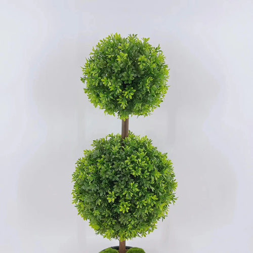 buisson artificiel en pot double boule décoratif pour intérieur et extérieur - vue 5 sur 7