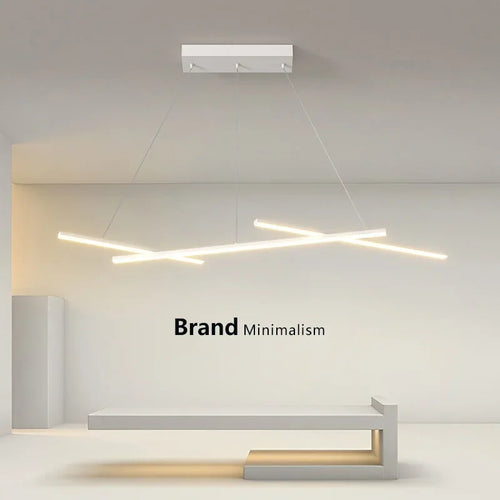suspension led moderne minimaliste en fer art ligne - vue 2 sur 8