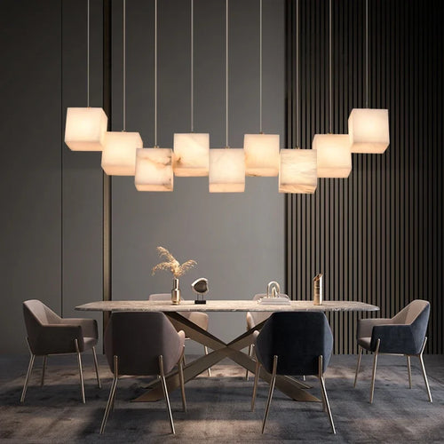 lustre en marbre espagnol style chinois minimaliste pour espace luxe - vue 4 sur 15