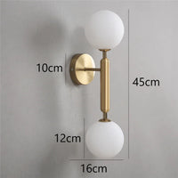 applique murale nordique en verre pour éclairage intérieur