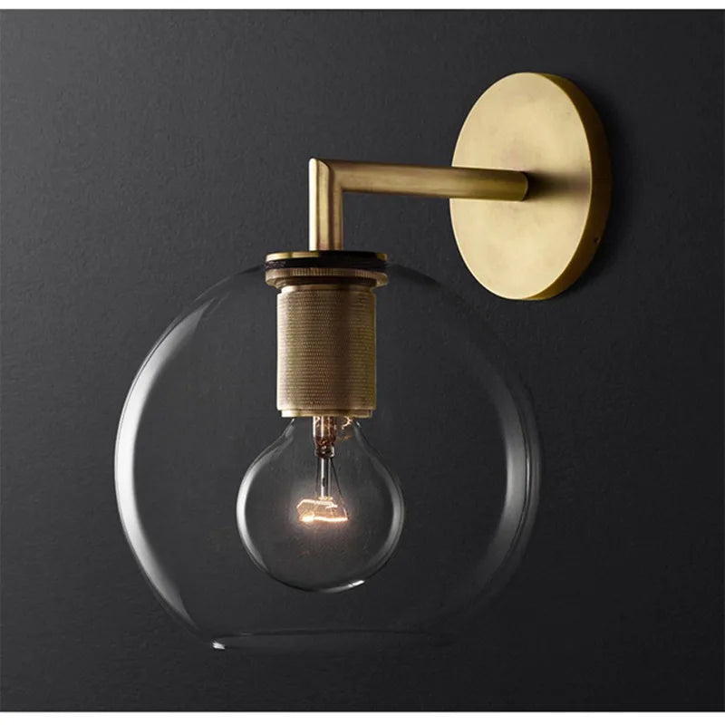 applique murale rétro américaine en verre avec éclairage led - vue 12 sur 18