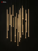 lustre minimaliste postmoderne en métal led double loft éclairage intérieur