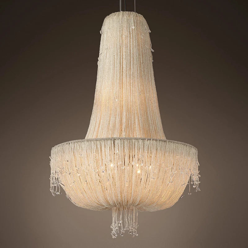 suspension en cristal transparent au design rétro et luxueux - vue 10 sur 10