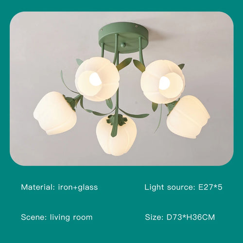 lustre nordique créatif à fleurs pour décoration intérieure - vue 22 sur 24