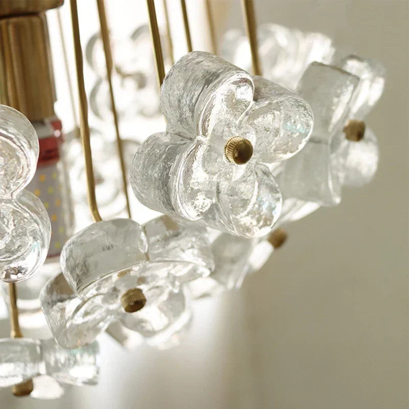 lustre rétro en fer et verre pour décoration intérieure - vue 5 sur 8