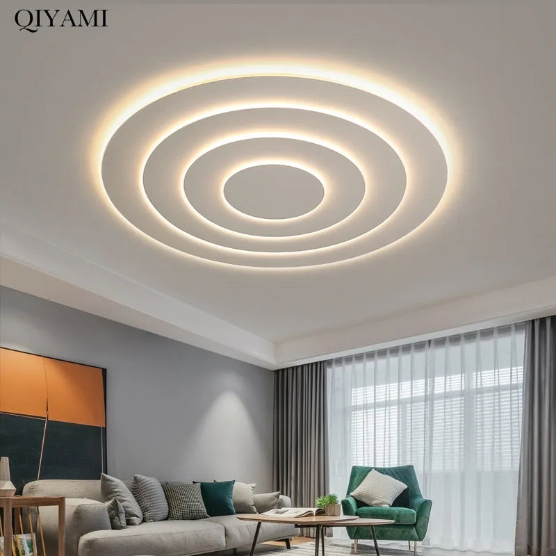 plafonnier led multicouche blanc minimaliste moderne - vue 4 sur 12